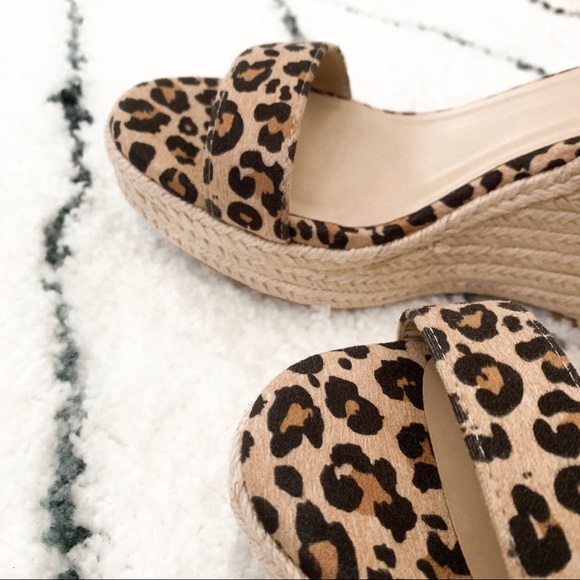 NEW🖤 leopard print wrap wedges open toe - Picture 5 of 5